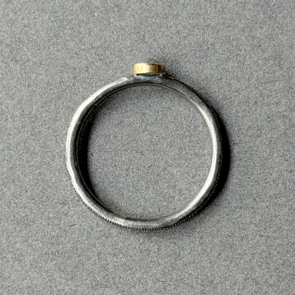 Ring - Oxidised Silver, Gold & Rose Cut Diamond