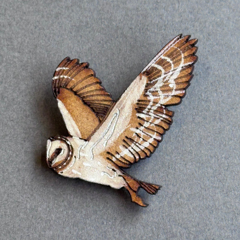 Mini Pin Brooch - Barn Owl