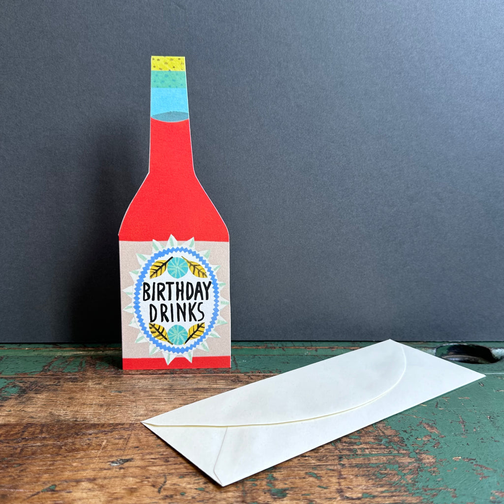 Bottle Shaped Card - Birthday Drinks