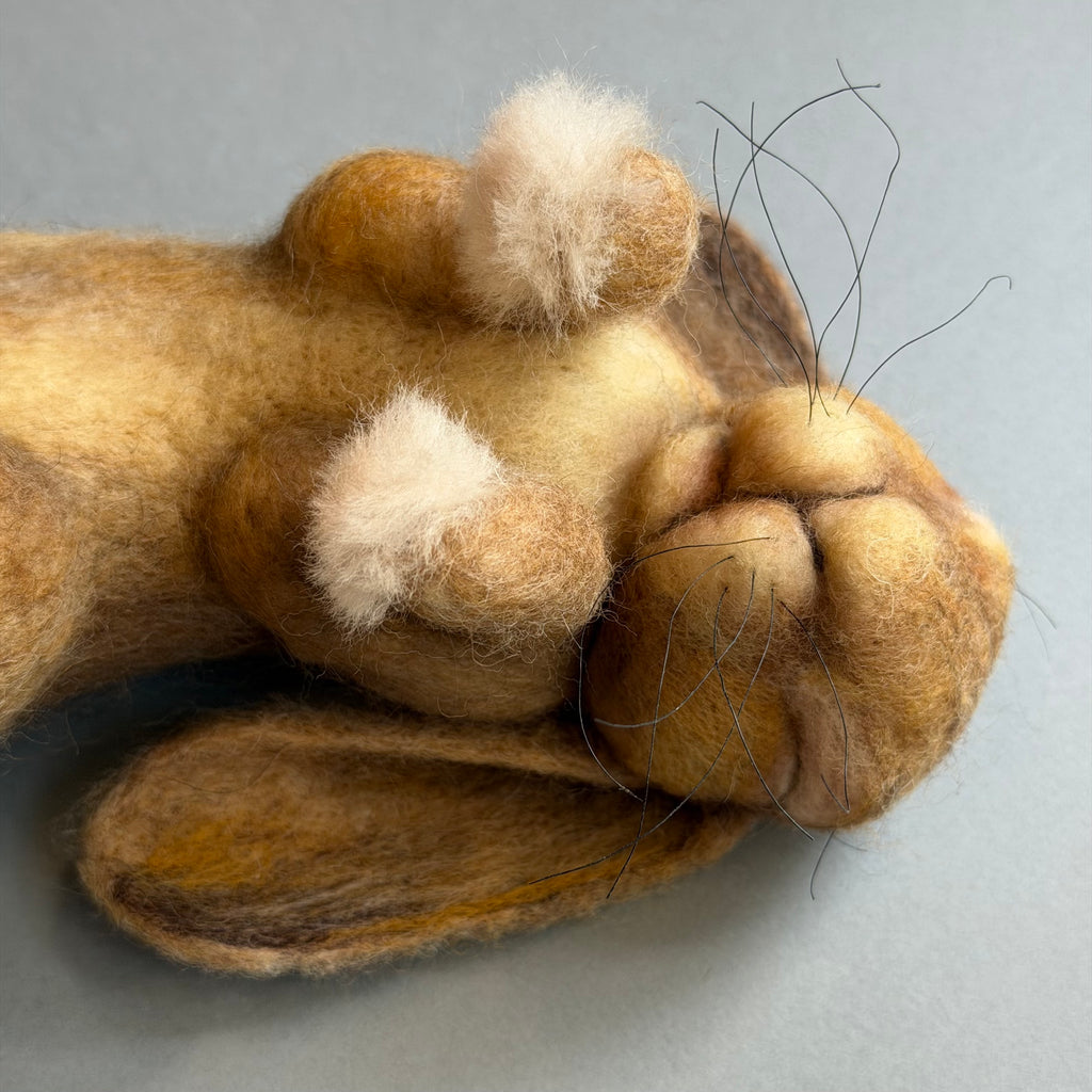 Needle Felted Rabbit Sleeping ‘Dorcas’