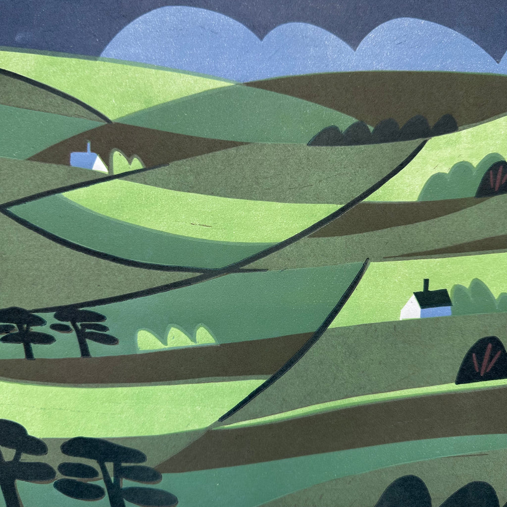 Linocut Print - Yorkshire Scene - Unframed