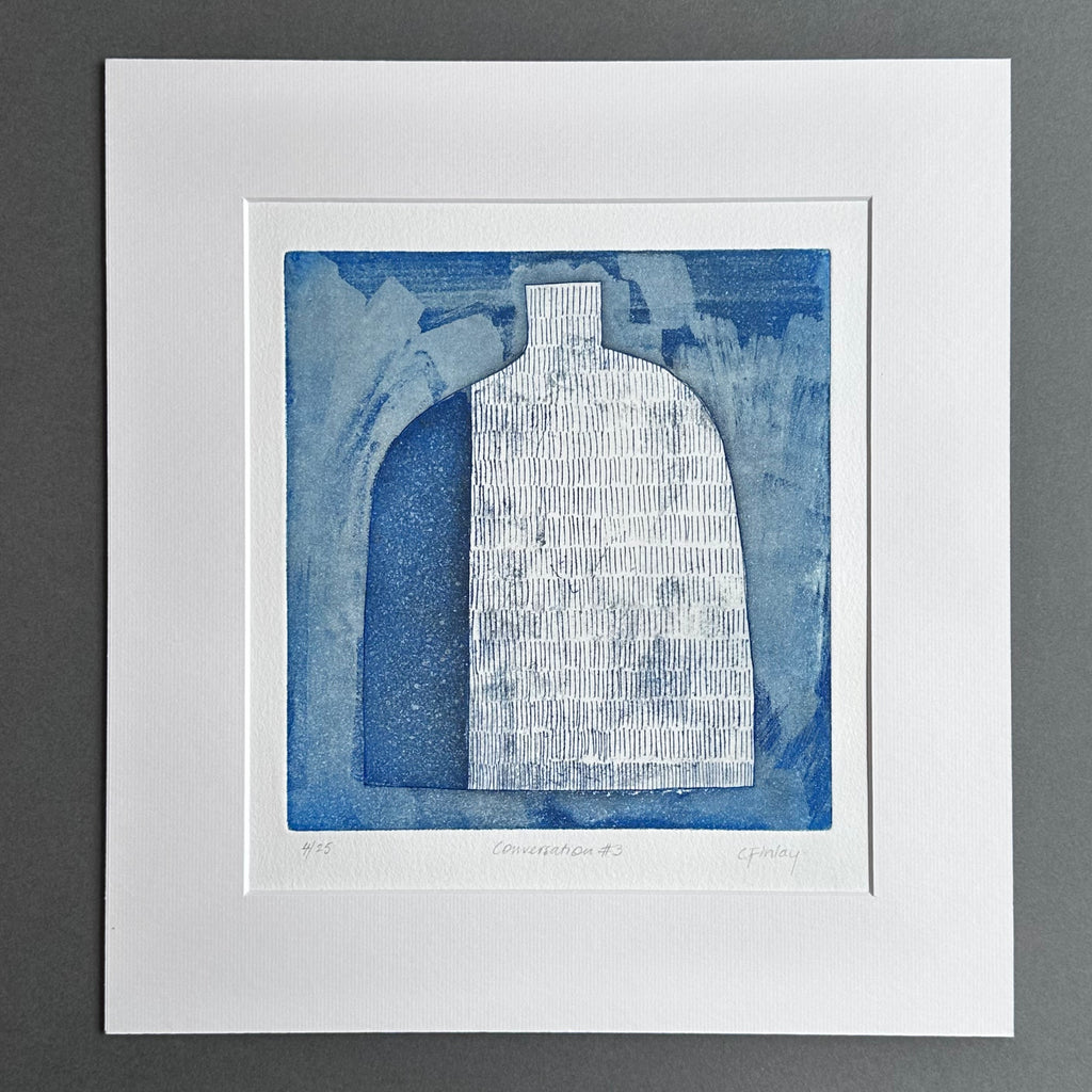 Etching  - Conversation #3 - Blue - Unframed