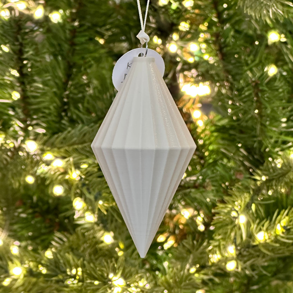 3D Printed Bauble - Milk - Diamond