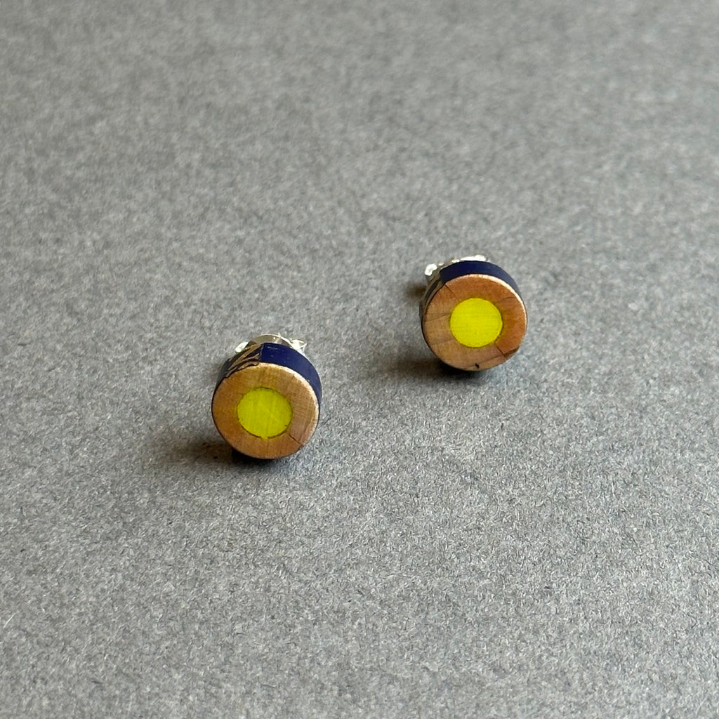Pencil Stud Earrings - Yellow
