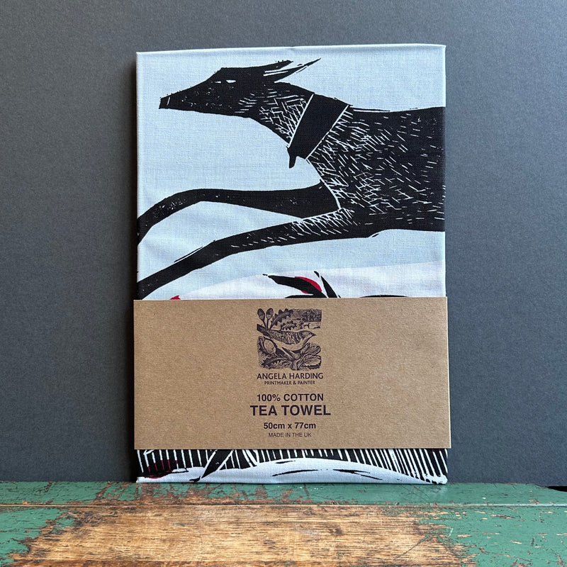 Angela Harding Tea Towel ‘Winter Whippet’
