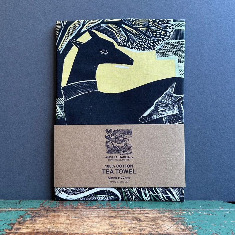 Angela Harding Tea Towel ‘Two Yorkshire Whippets’