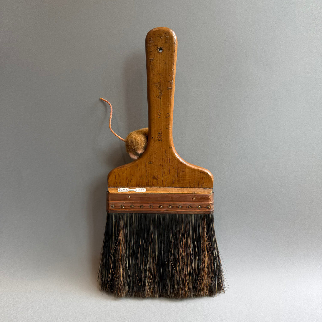 Needle Felted Mouse ‘Gilbert’ on a Vintage Paintbrush