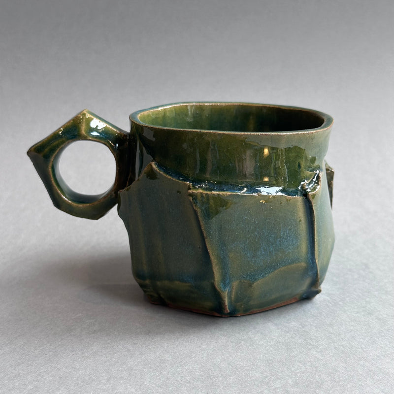Kurinuki Mug - Green / Blue Glaze #D