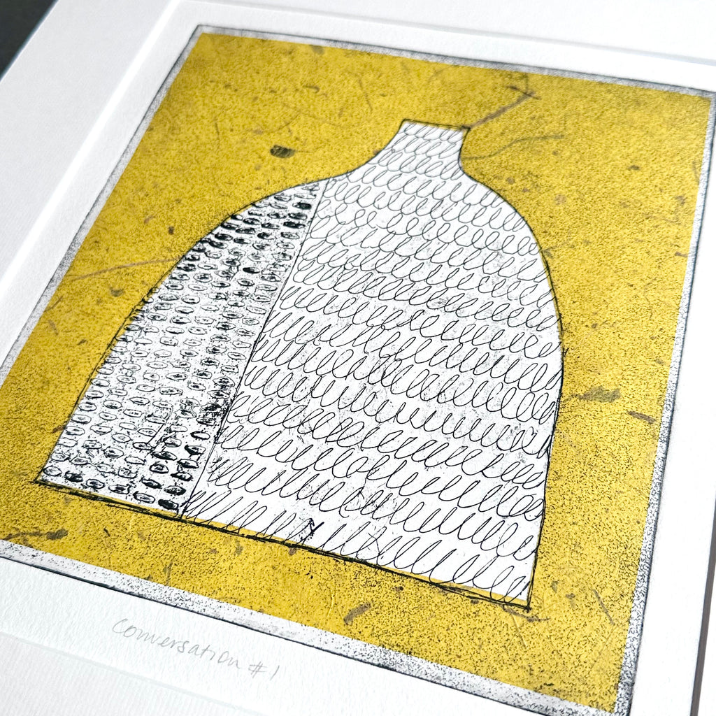 Etching - Conversation #1 - Yellow - Unframed