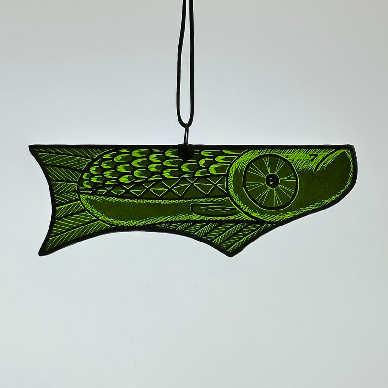 Stained Glass - Fish - Small (Moss) #E