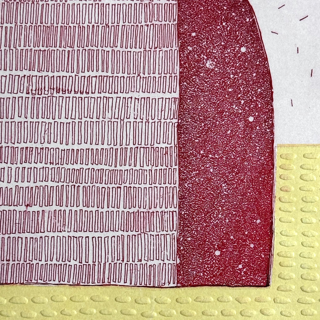 Etching - Conversation #6 - Red & Yellow - Unframed