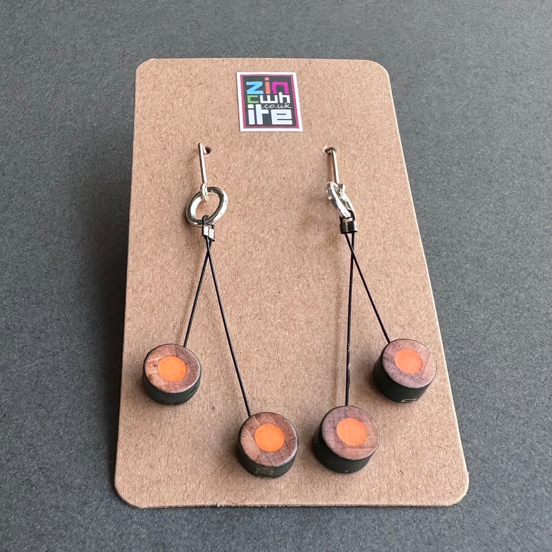 Cherry Pencil Earrings - Orange