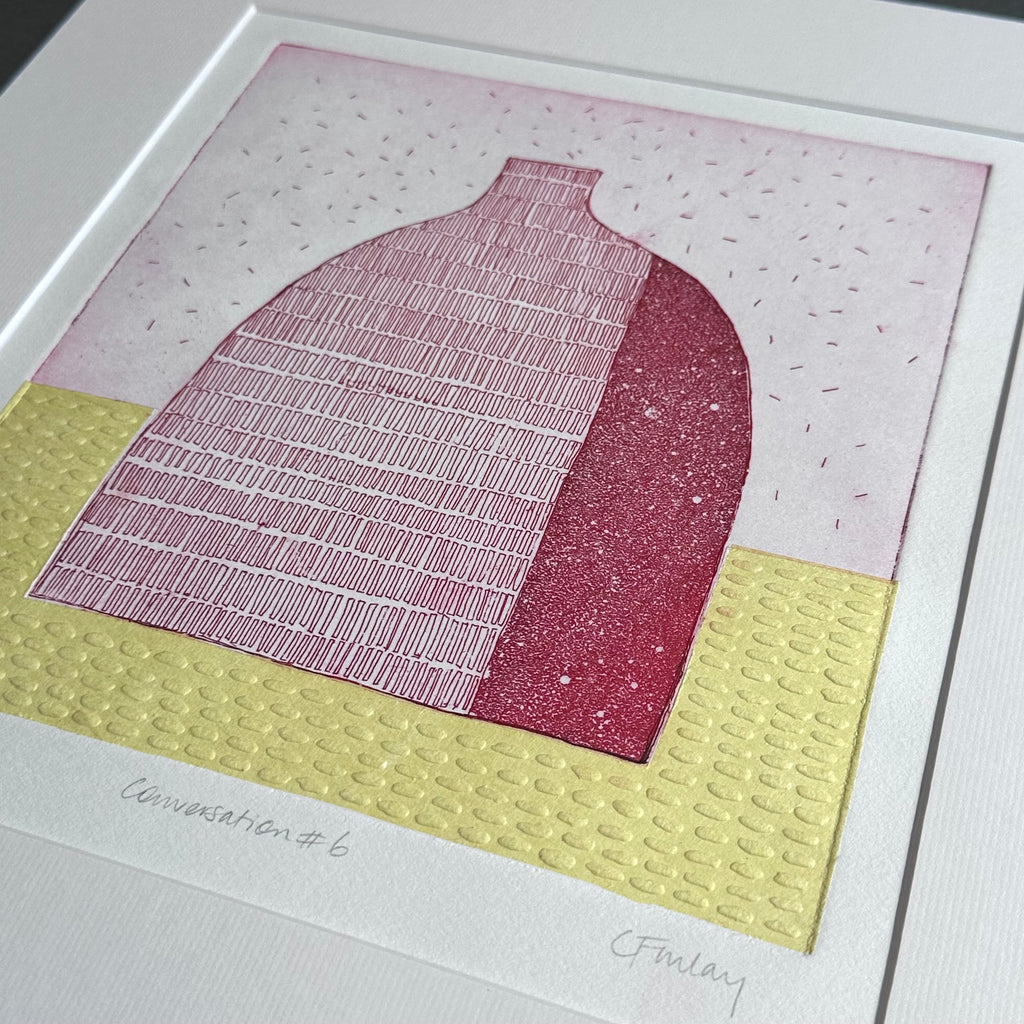 Etching - Conversation #6 - Red & Yellow - Unframed