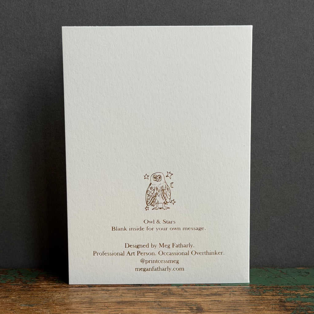 G/Card - Gold Embossed - Owl & Stars