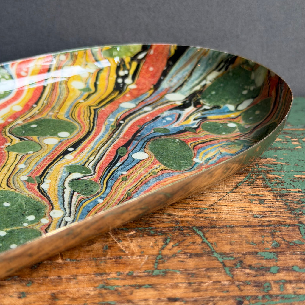 Enamel Tray - Oval - The Art of Marbling