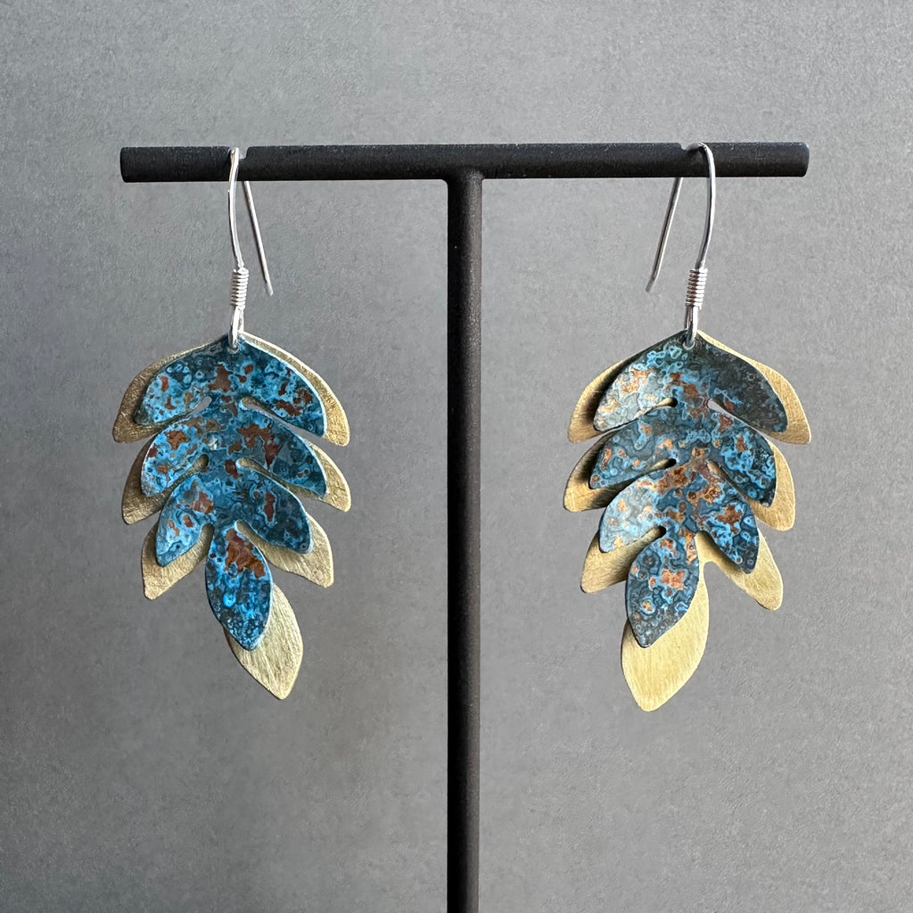 Double Fern Drop Earrings