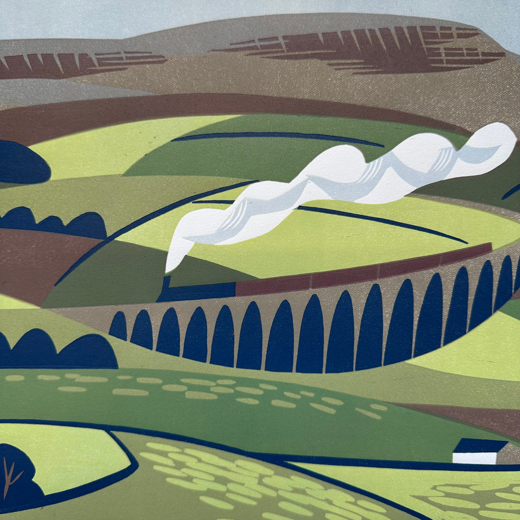 Linocut Print - Ribblehead Viaduct - Unframed