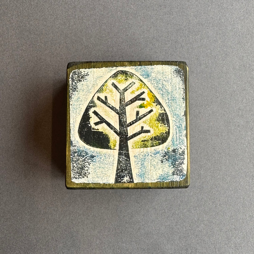 Collagraph Block ‘Tree’ Green/Blue