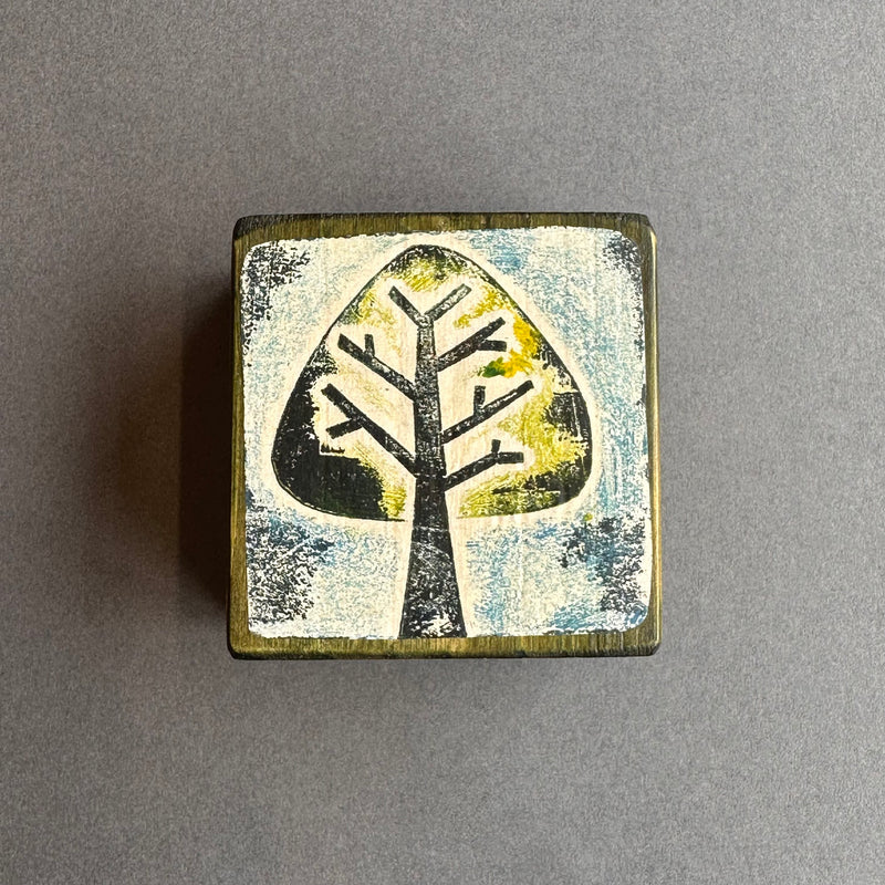 Collagraph Block ‘Tree’ Green/Blue