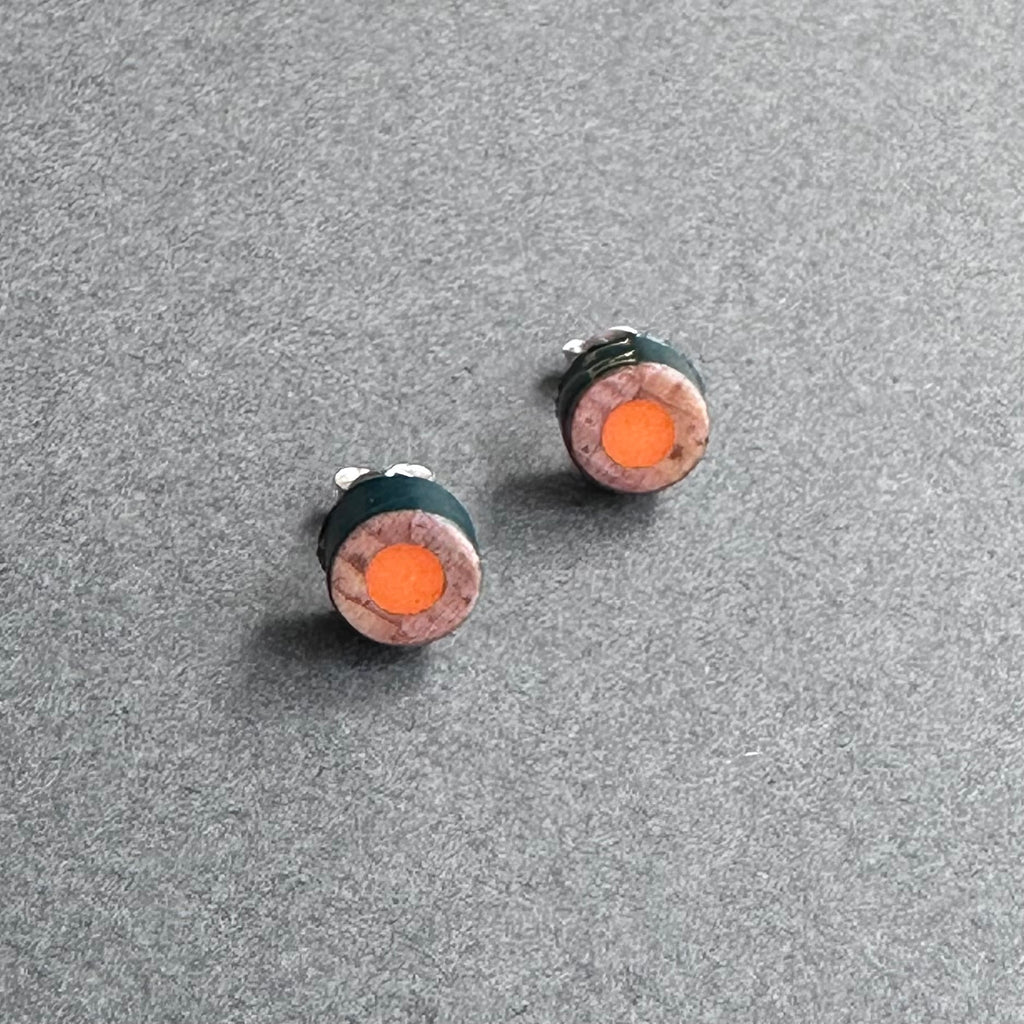 Pencil Stud Earrings - Orange