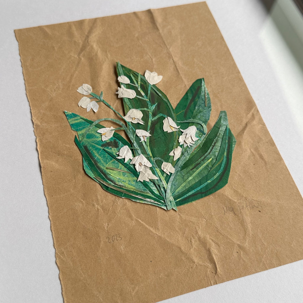 Original Collage - Lily of the Valley - Framed
