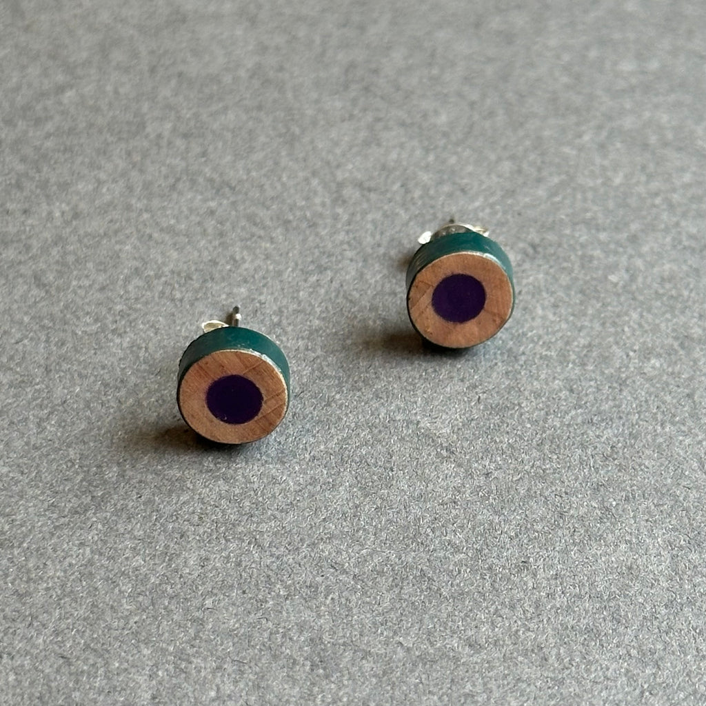 Pencil Stud Earrings - Damson