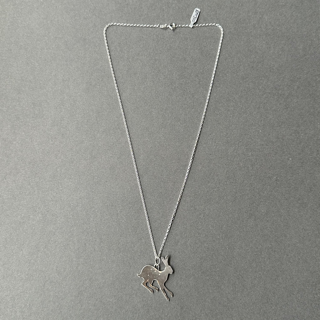 Sterling Silver Pendant - Large Running Hare