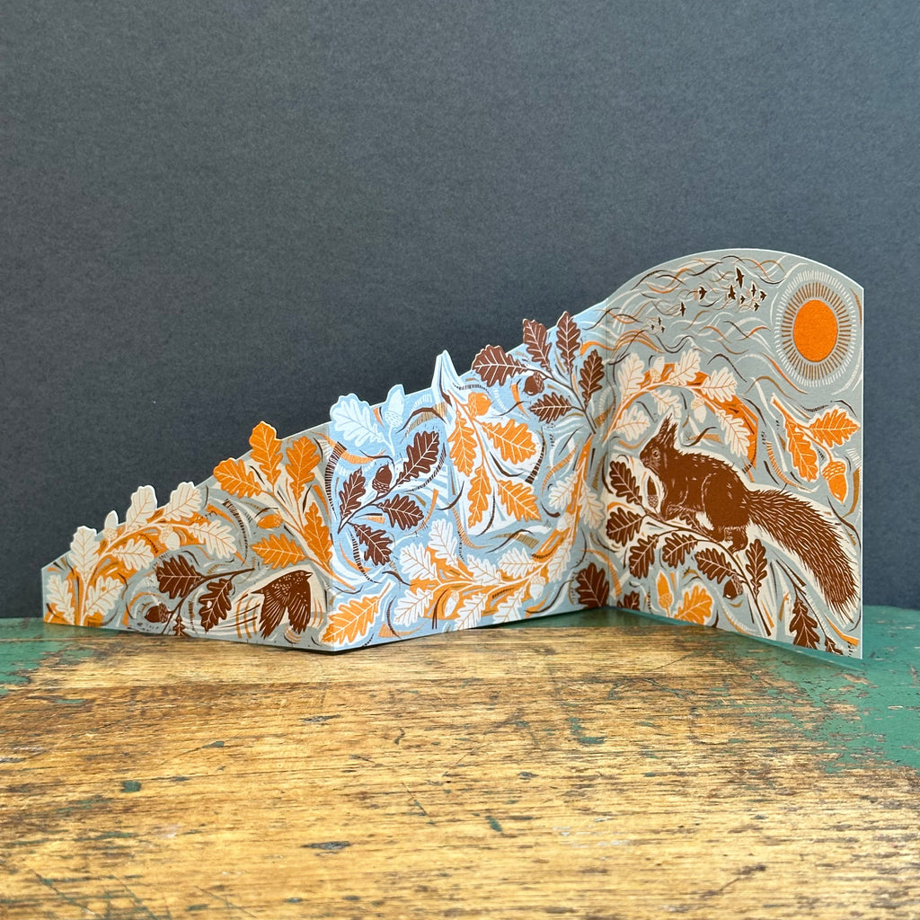 Concertina G/Card - Folded Forest - Autumn Leaves