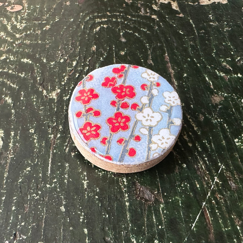 Draughts Brooch Sky Blue Blossom
