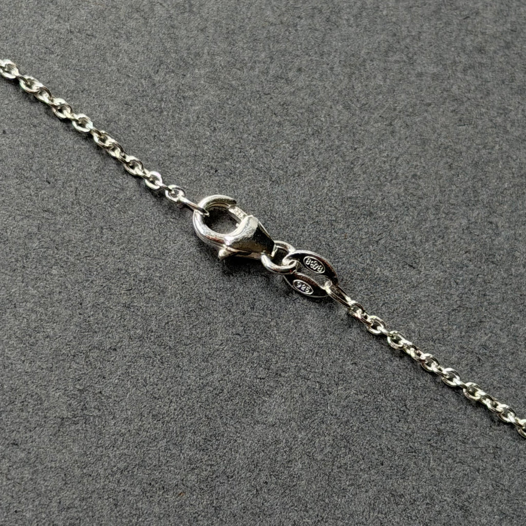 Poppy Seed Necklace - Silver, Oxidised Silver & Chrysoprase