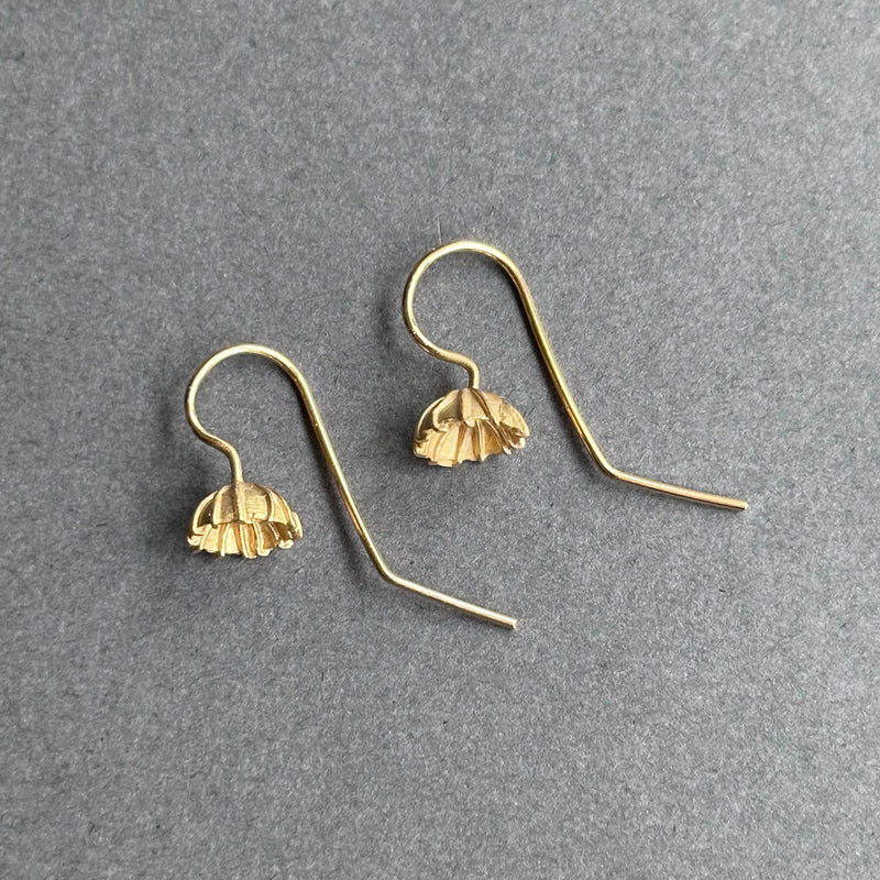 Poppy Seed Drop Earrings - Silver Gilt