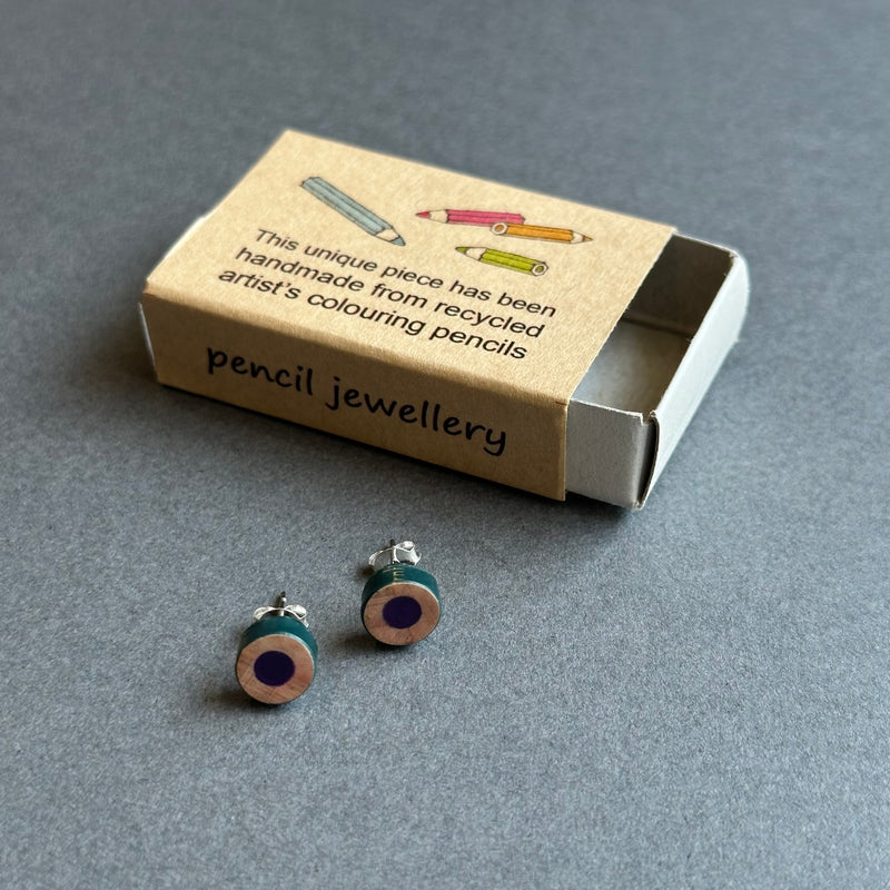 Pencil Stud Earrings - Damson