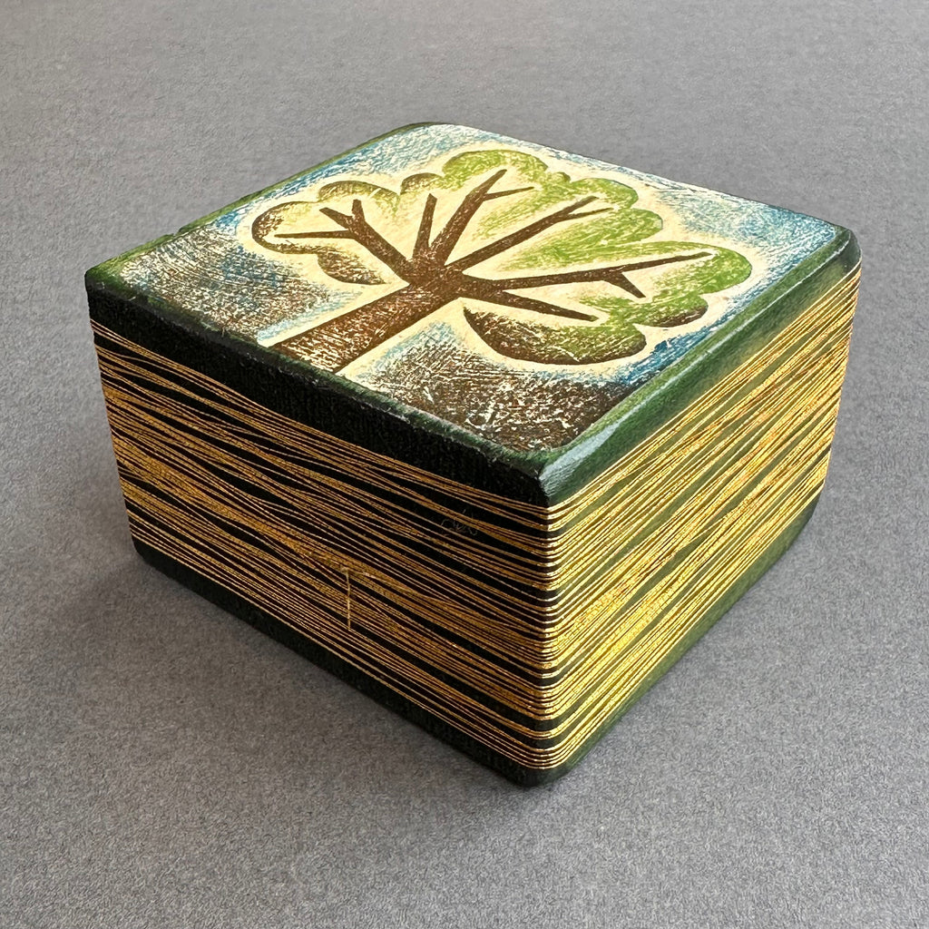 Collagraph Block ‘Tree’ Green & Brown/Blue