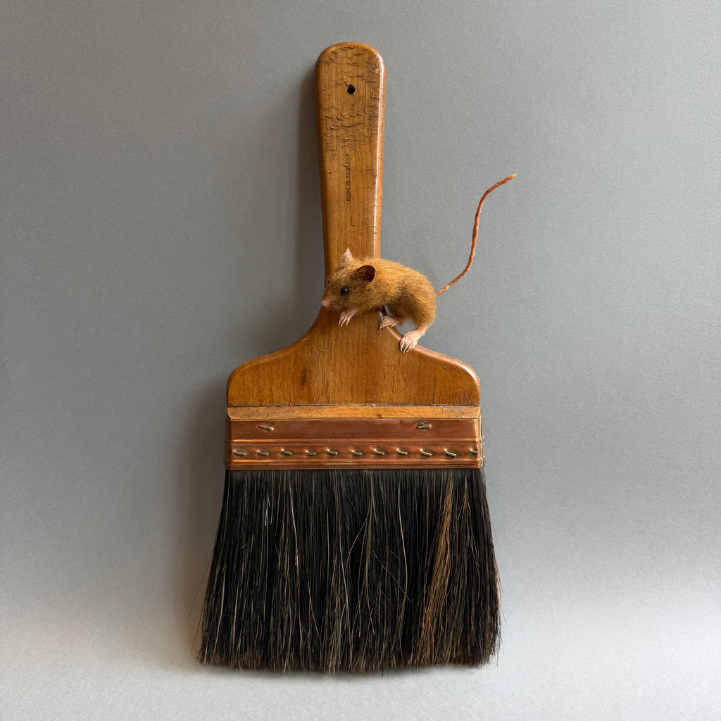 Needle Felted Mouse ‘Gilbert’ on a Vintage Paintbrush