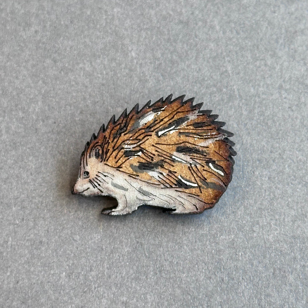 Mini Pin Brooch - Hedgehog