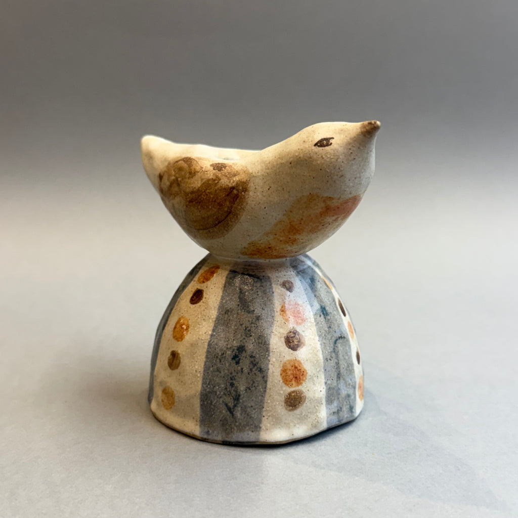 Stoneware Bird - Candle Holder - Small #C