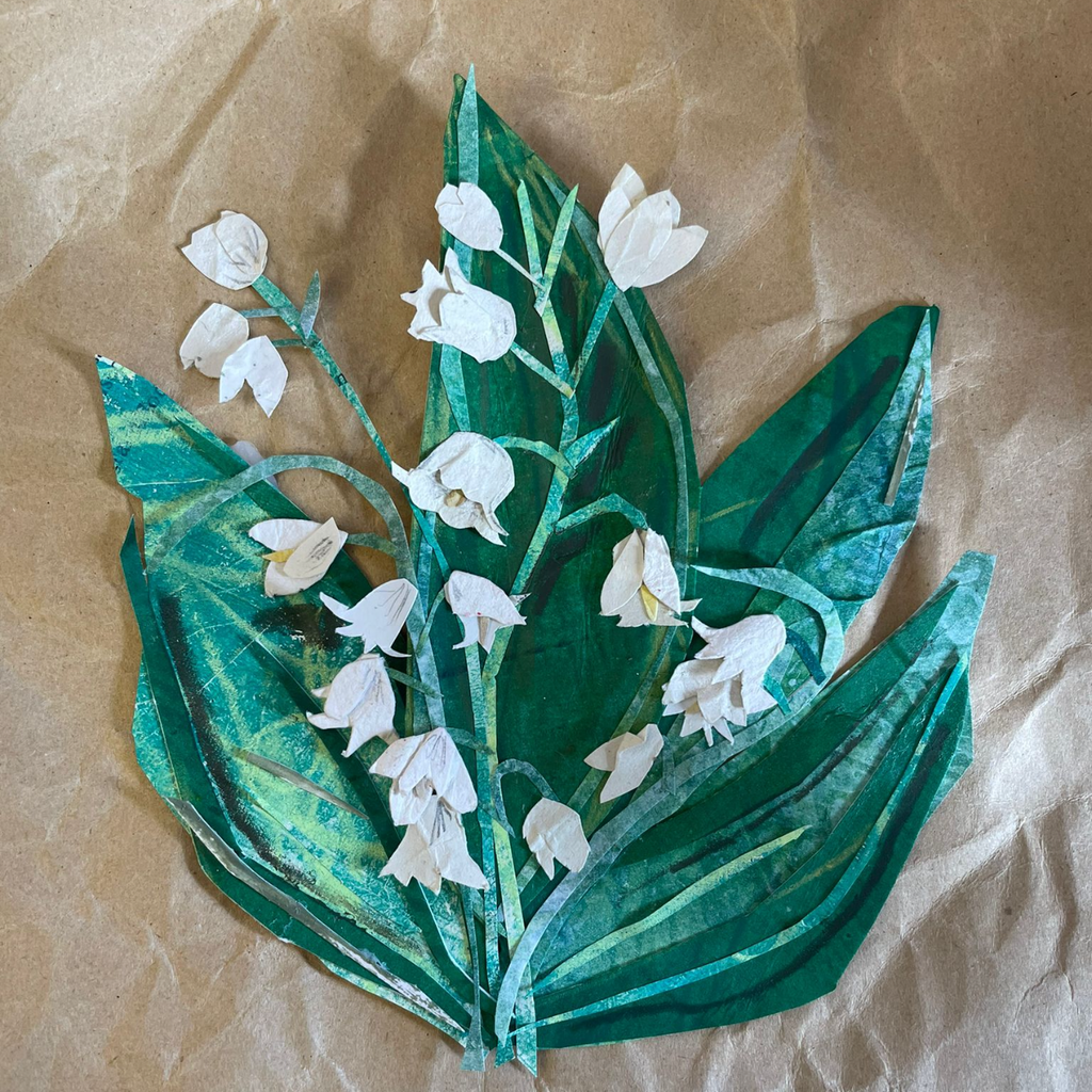 Original Collage - Lily of the Valley - Framed