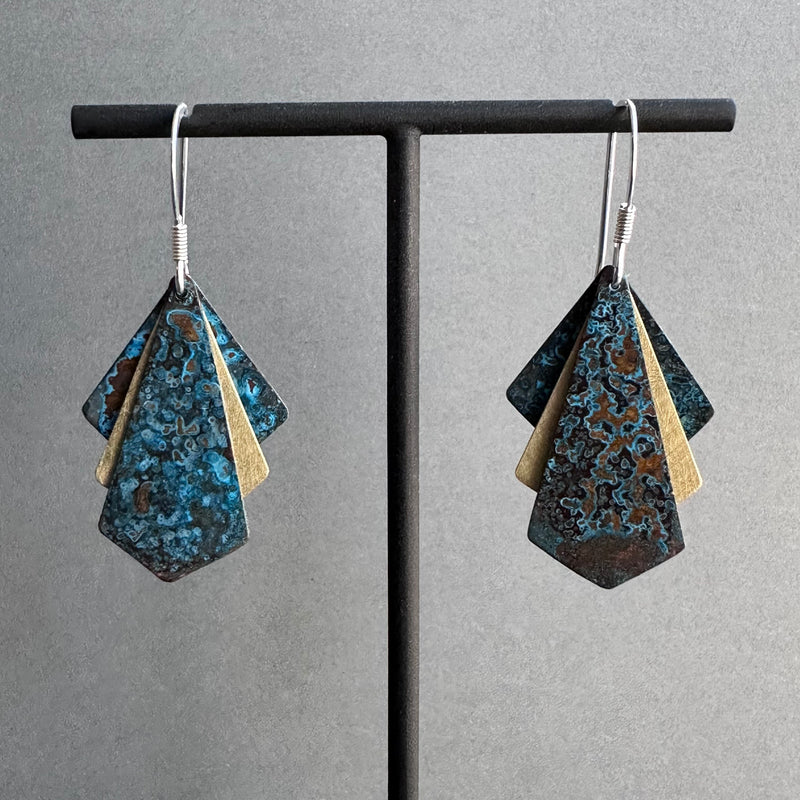 Art Deco Triple Drop Earrings