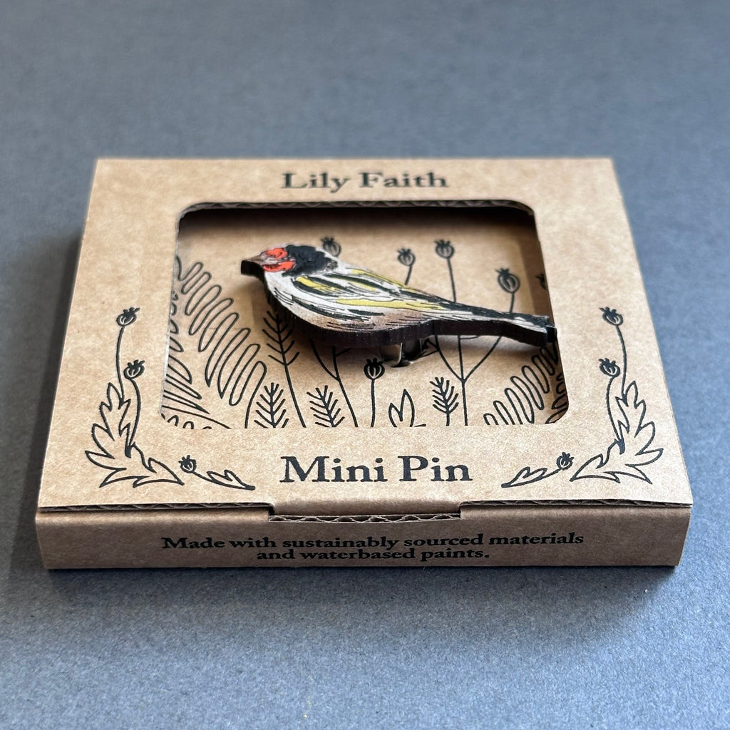 Mini Pin Brooch - Goldfinch