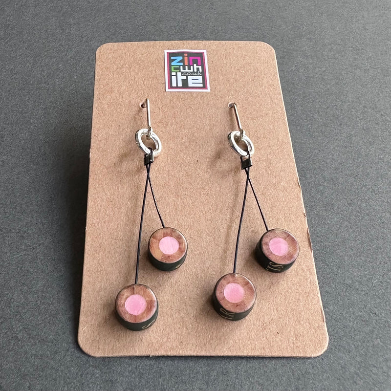 Cherry Pencil Earrings - Pink