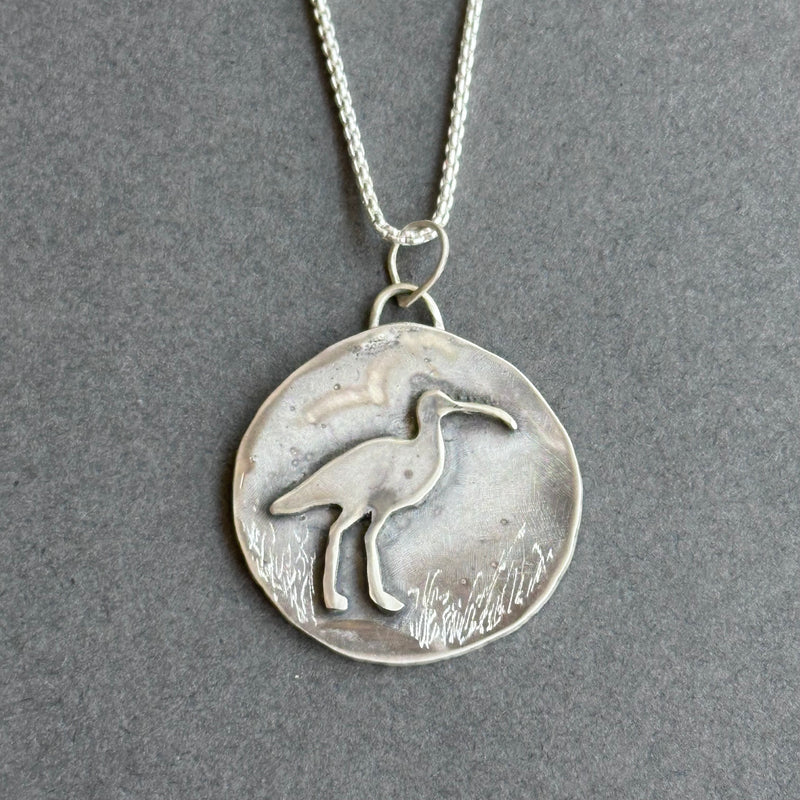 Sterling Silver Pendant - Curlew in the Mist