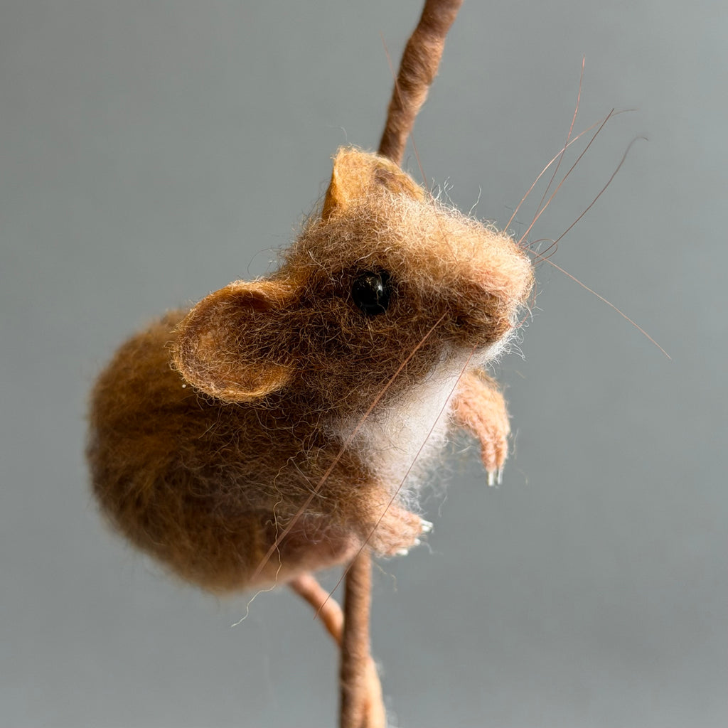 Needle Felted ‘Cordelia’ Mouse with Poppy Seedhead
