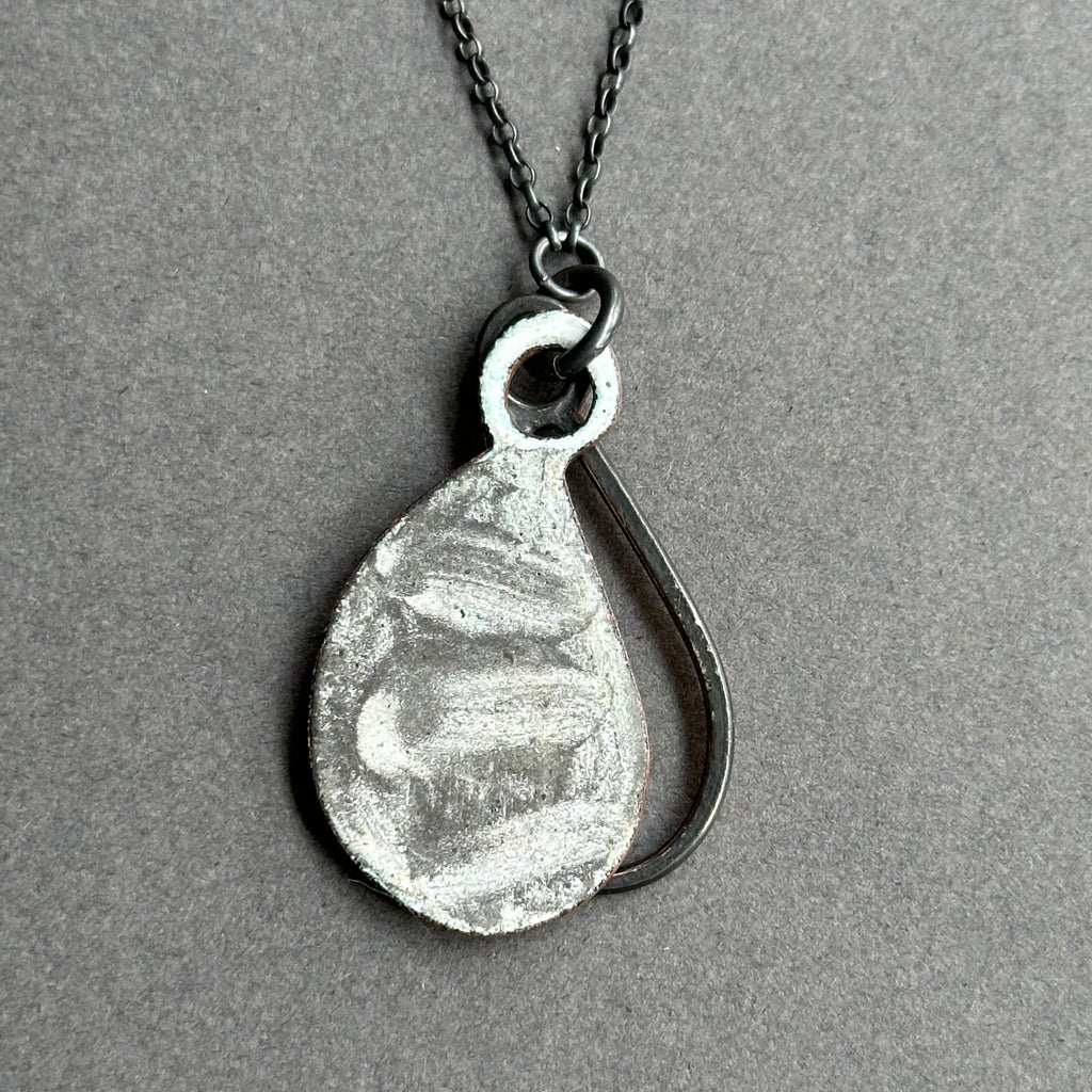 Pendant - Layered Teardrop - Dash Enamel - Short