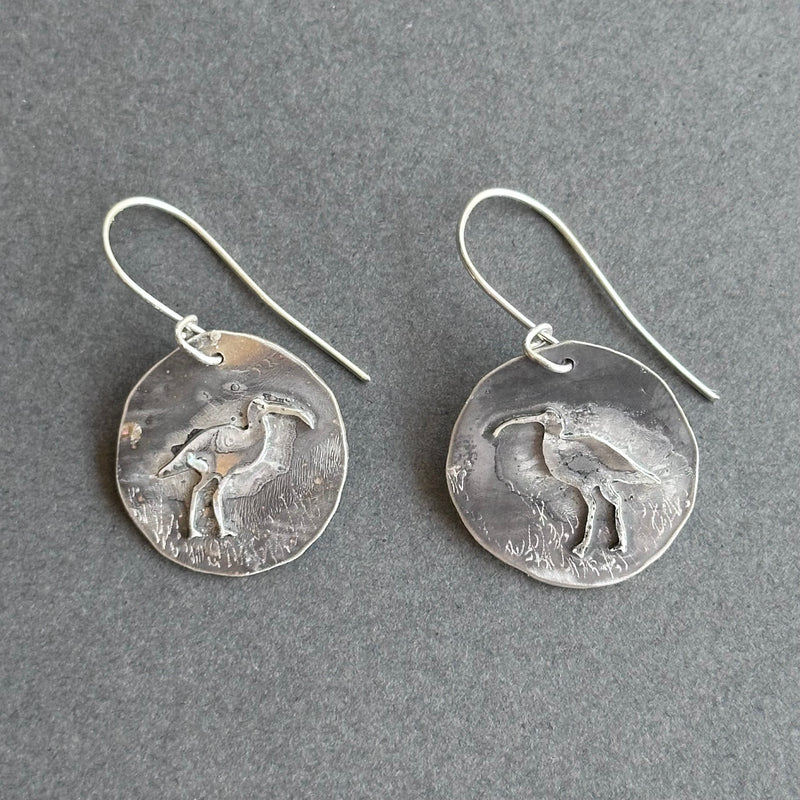 Sterling Silver Drop Earrings - Curlew in the Mist
