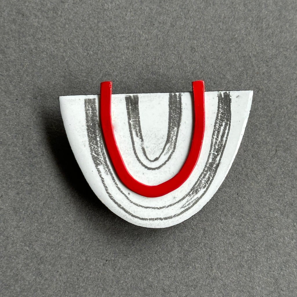 Brooch - Arch with Red detail