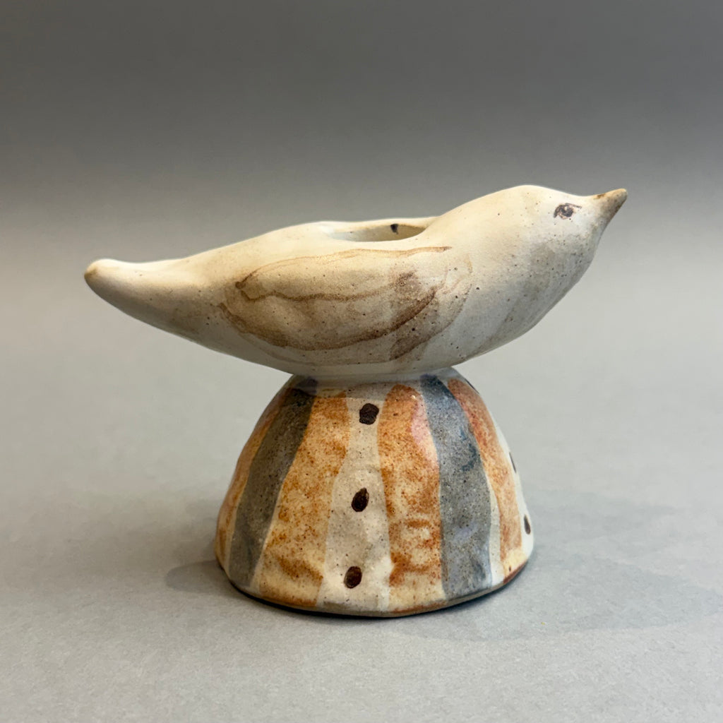 Stoneware Bird - Candle Holder - Small #B