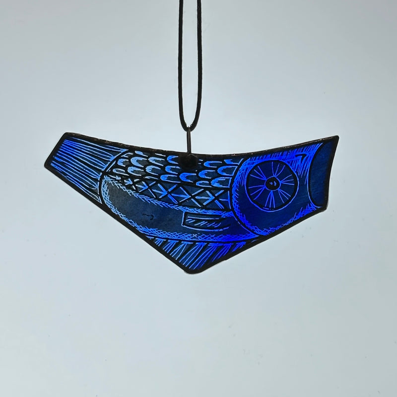 Stained Glass - Fish - Tiny (Lapis) #F