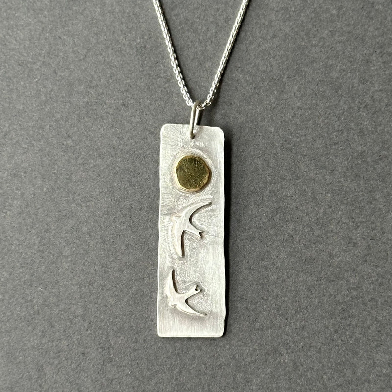 Sterling Silver Pendant - Swifts at Midday Sun