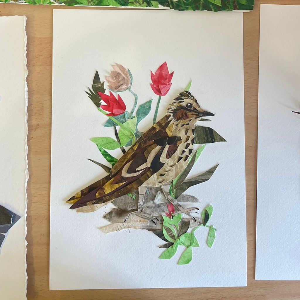 Original Collage - Skylark - Framed