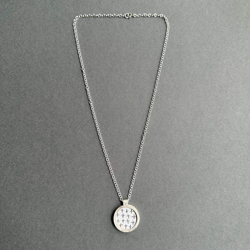 Pendant - Inset Enamel Disk - Reversible